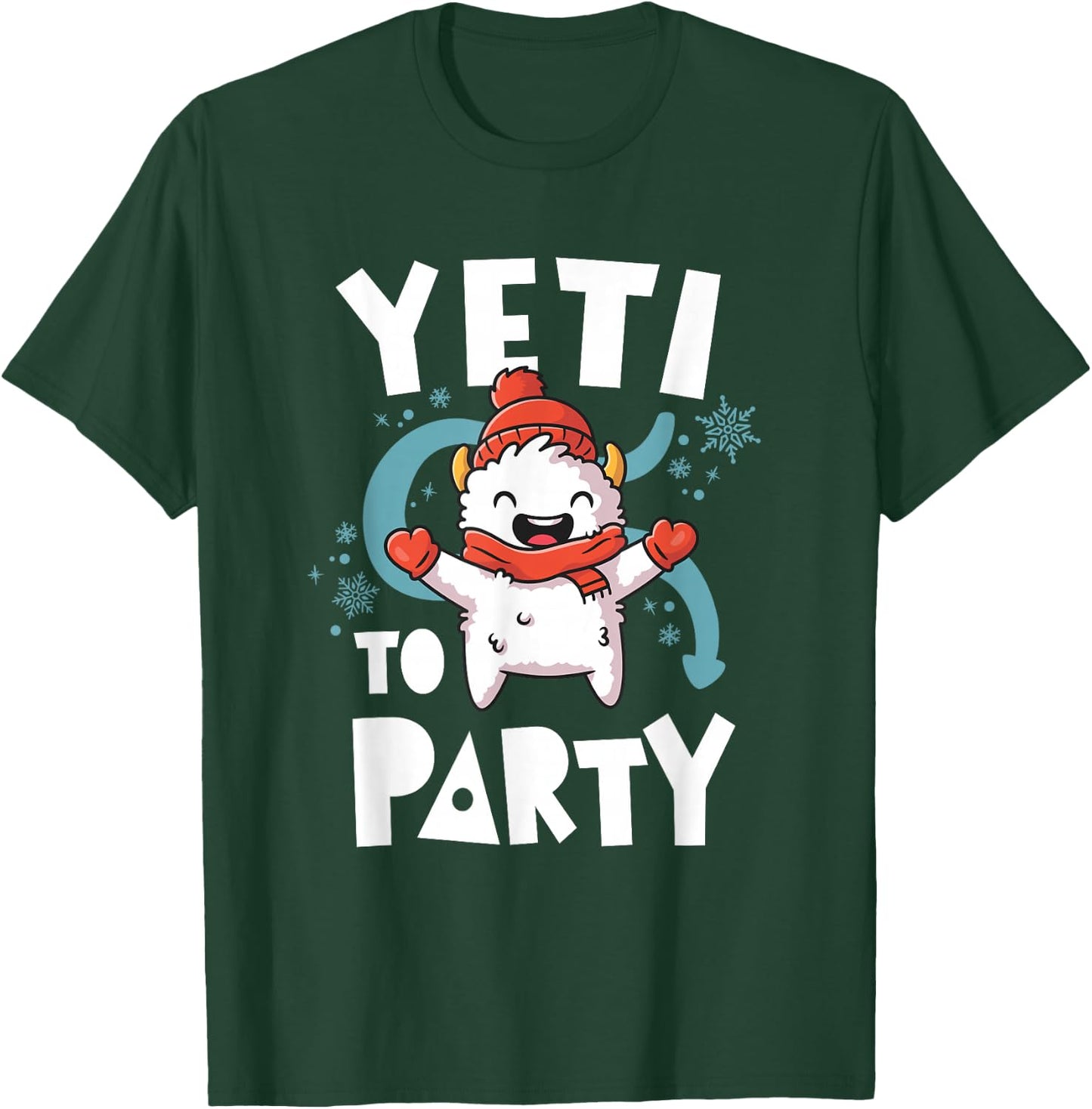 Cute Yeti To Party Ugly Christmas Vacation Kawaii Yeti T-Shirt - T-Shirt | Forest