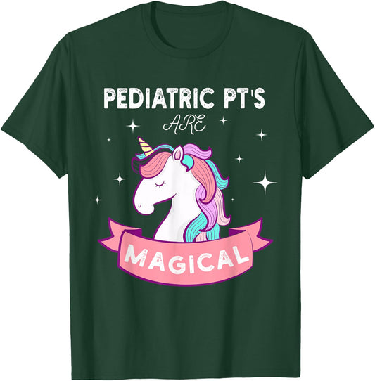 Unicorn Pediatric Rainbow PT , Physical Therapy Therapist T-Shirt - T-Shirt | Forest