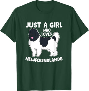 Just a Girl Who Loves Newfoundland Dogs T-Shirt - T-Shirt | Forest