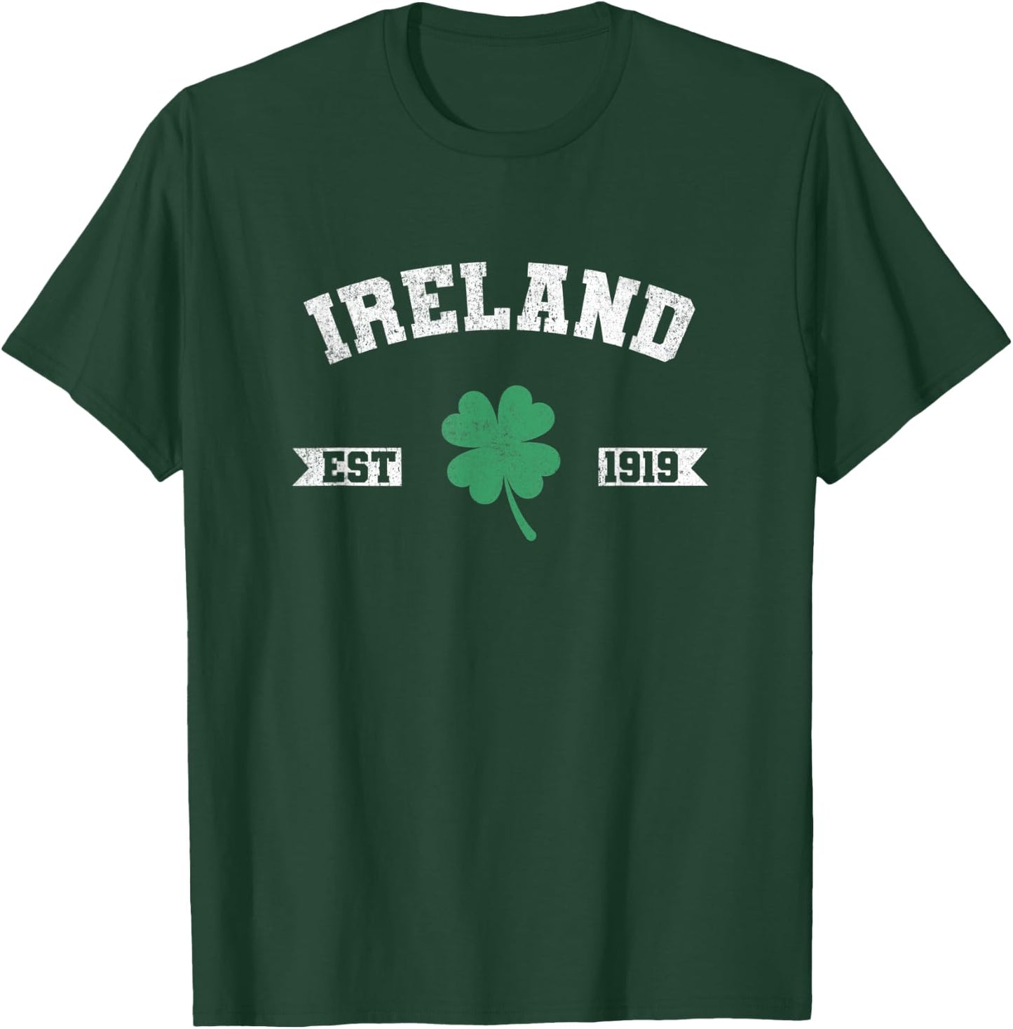 Ireland Est. 1919 Shamrock Irish Lucky T-Shirt - T-Shirt | Forest