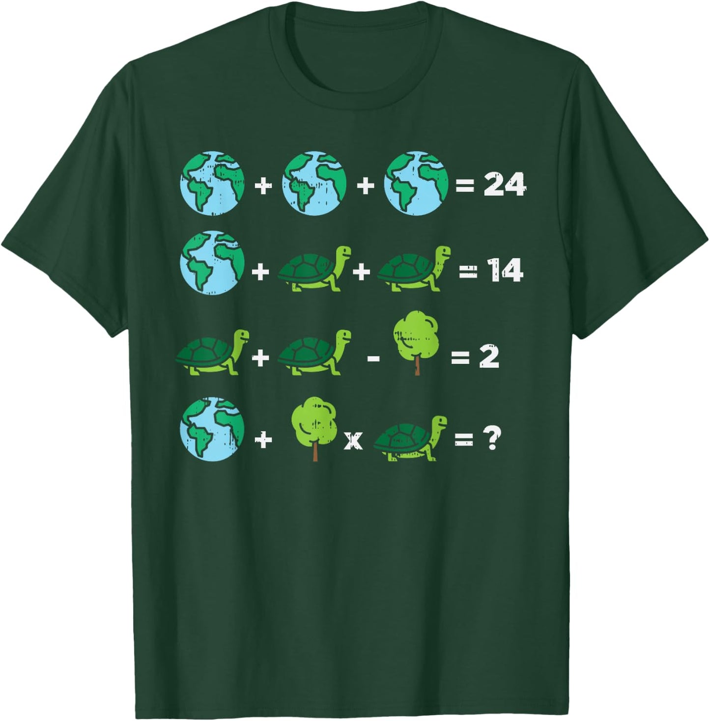 Earth Day Order Of Operations Quiz Funny Math Teacher Gift Men Women Girls Kids T-Shirt - T-Shirt | Forest