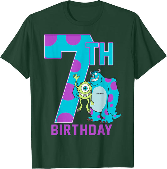 Disney Pixar Monsters Inc. Mike & Sully Happy 7th Birthday T-Shirt - T-Shirt | Forest