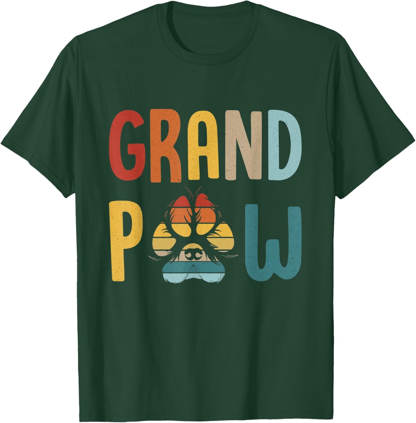 GrandPaw -best grandpa Dog Funny Dog Lover Grandparents T-Shirt - T-Shirt | Forest