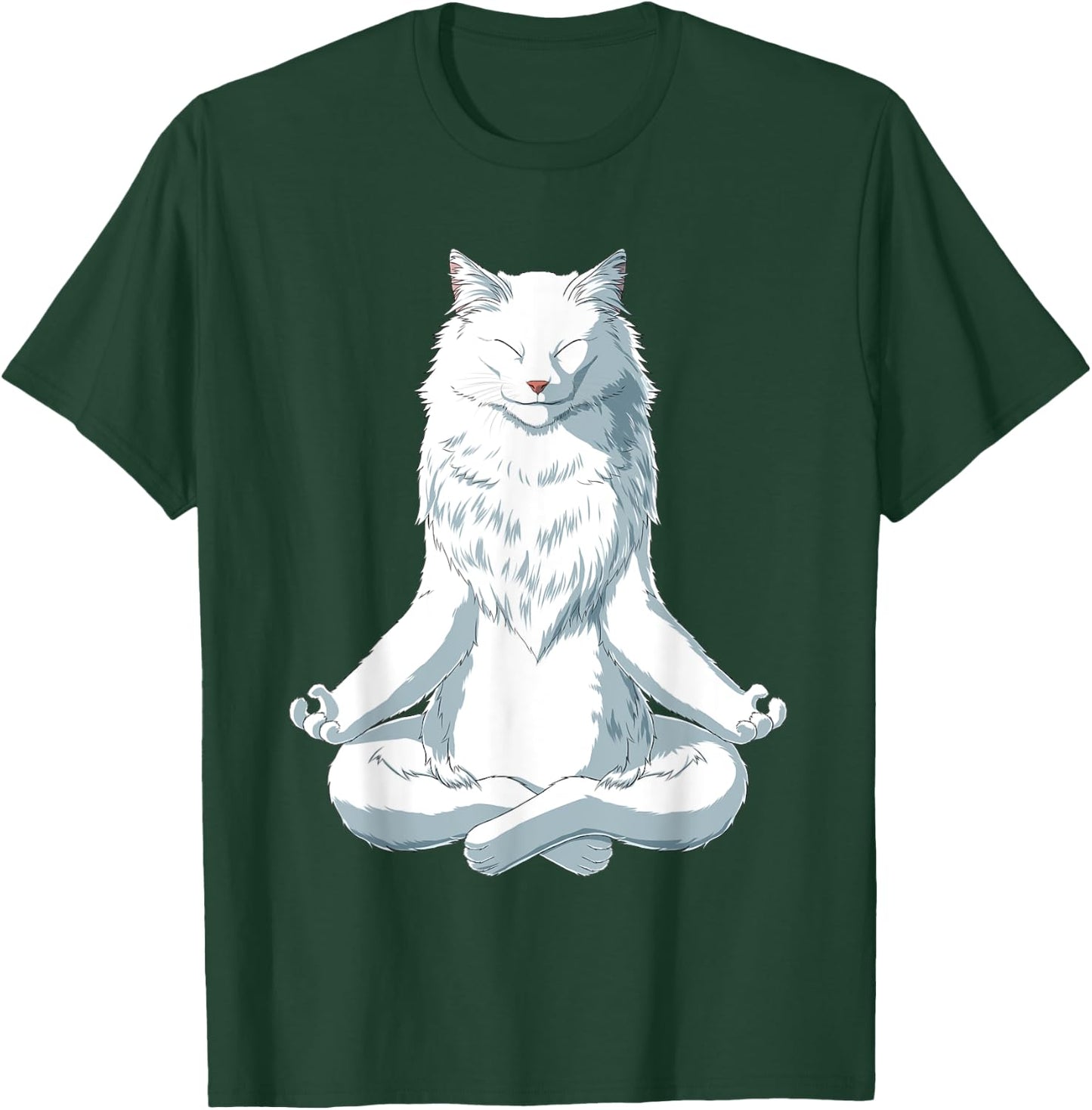 Yoga Turkish Angora Cat T-Shirt - T-Shirt | Forest