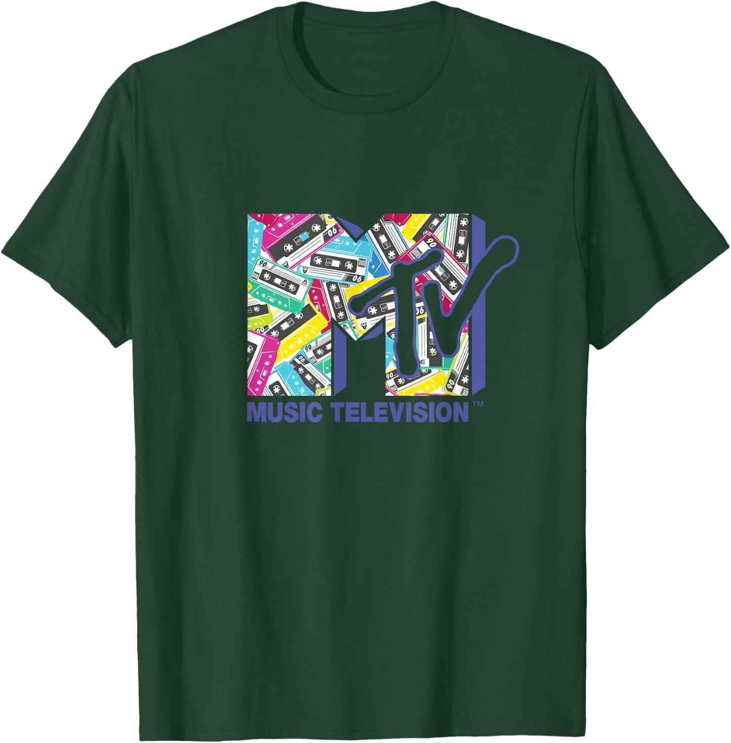 Mademark x MTV - The official MTV Logo with the classic 80s tapes T-Shirt - T-Shirt | Forest