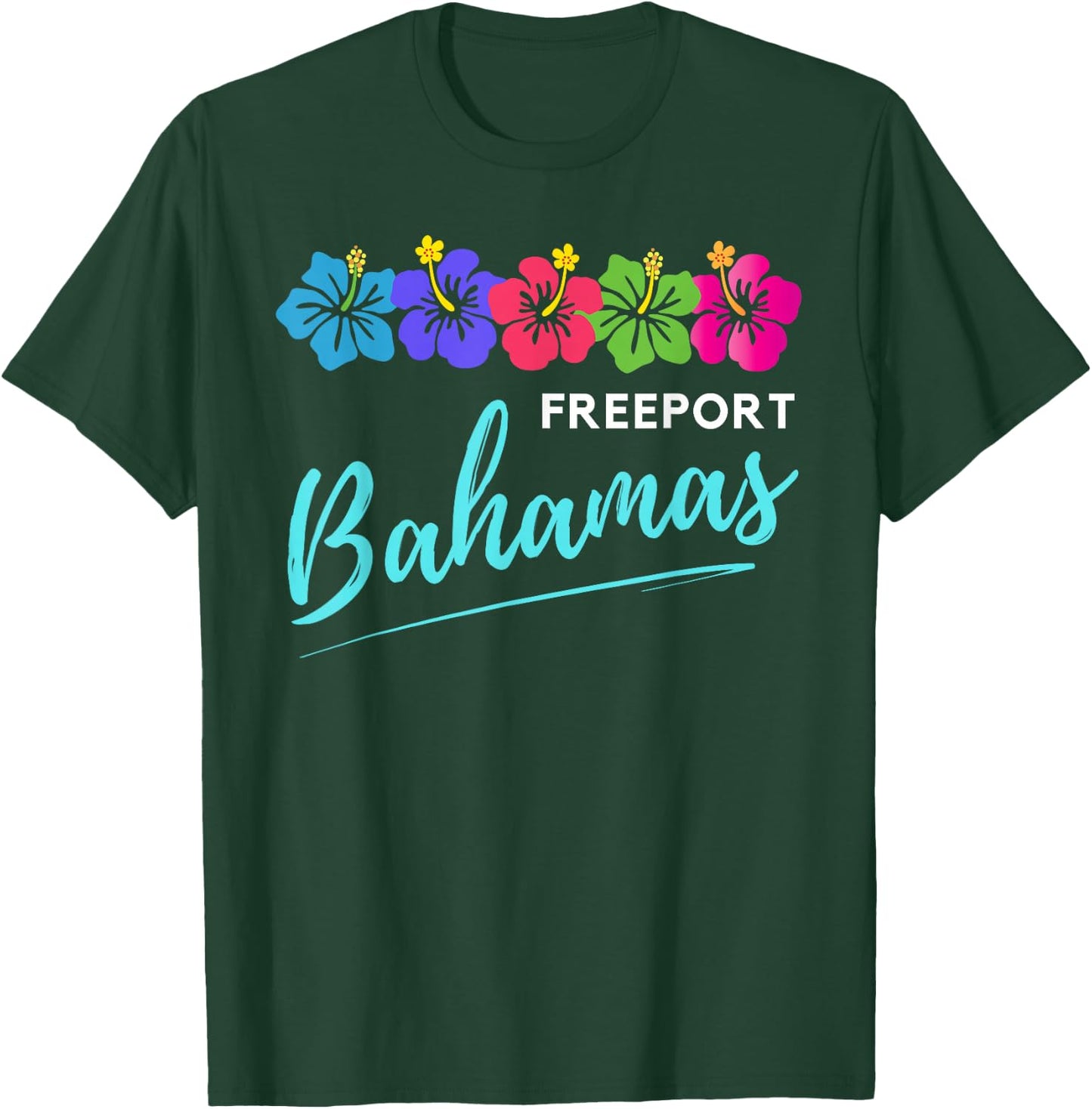 Freeport Bahamas Tropical Flower Beach Vacation Family Group T-Shirt - T-Shirt | Forest