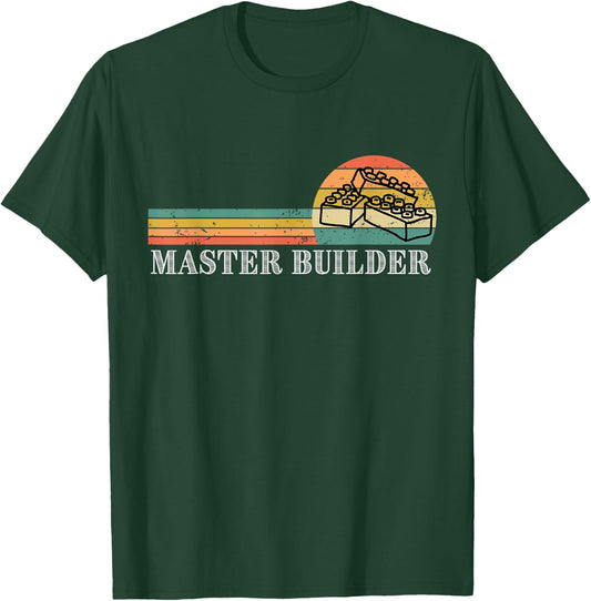 Master Builder - Block Building Kids & Adults Birthday Gift Small T-Shirt - T-Shirt | Forest