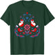 Scandinavian Folk Art Nature Flowers Birds and Foxes T-Shirt - T-Shirt | Forest