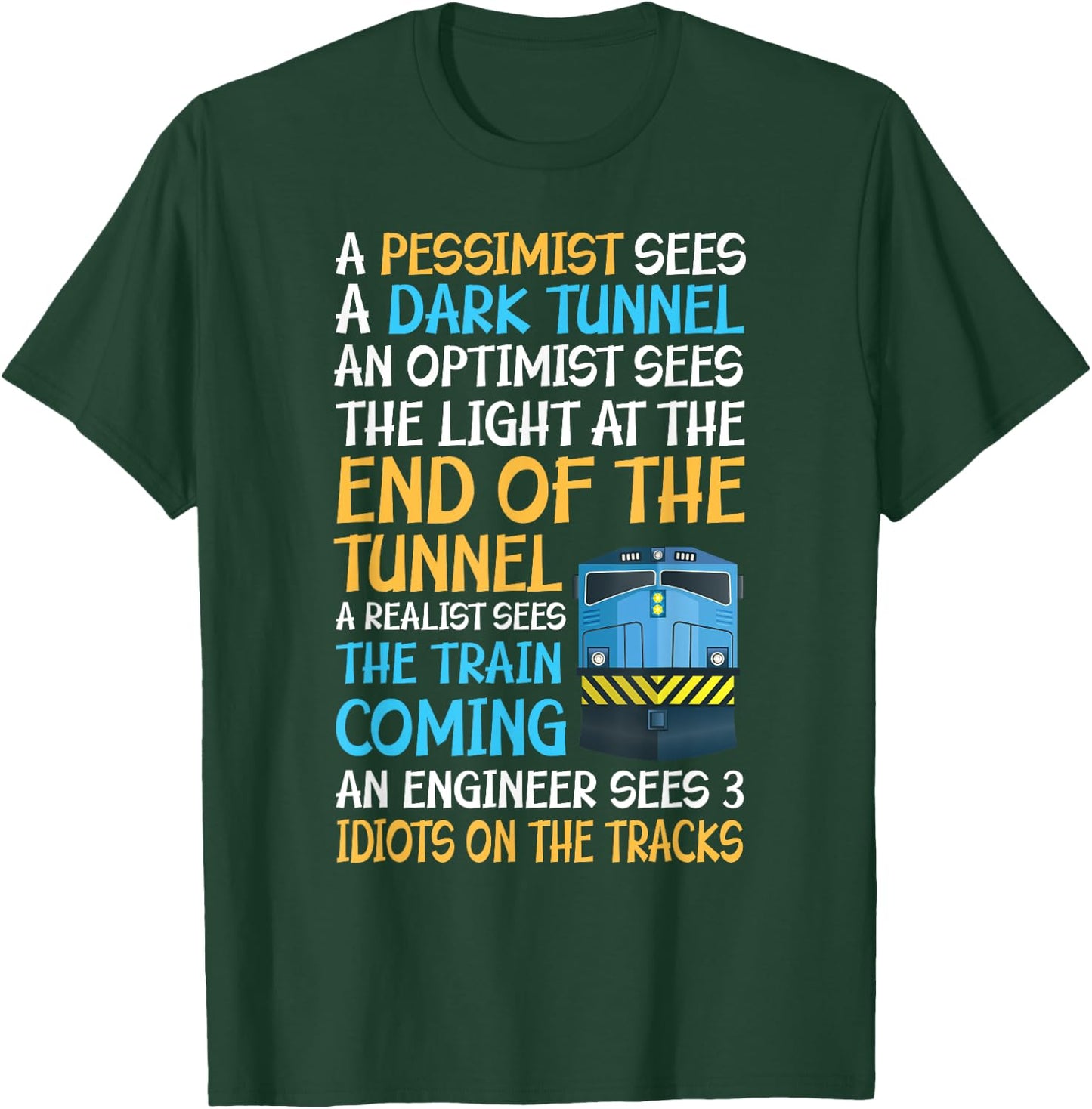 Funny Train Guide - 3 Idiots on the Tracks T-Shirt - T-Shirt | Forest