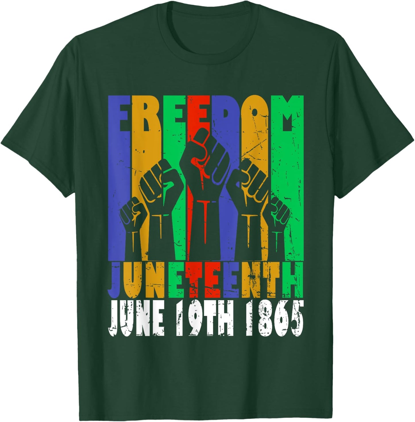 Vintage Black Freedom Day Juneteenth June 19th 1865 T-Shirt - T-Shirt | Forest