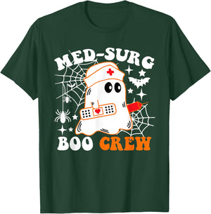 Med-Surg Boo Crew Nurse Funny Halloween Costume T-Shirt - T-Shirt | Forest