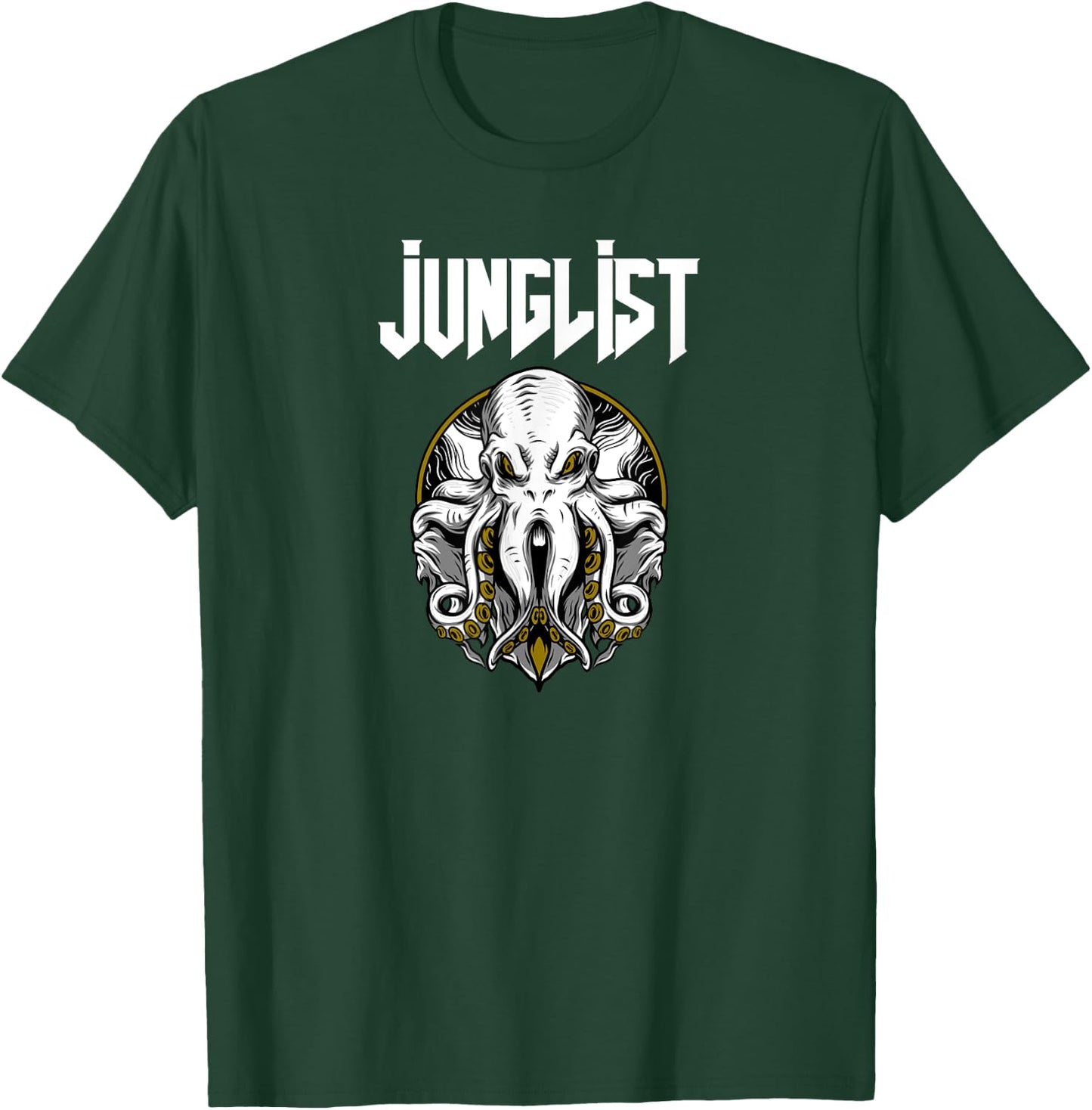 Junglist Octopus DnB Rave Drum and Bass Squid T-Shirt - T-Shirt | Forest