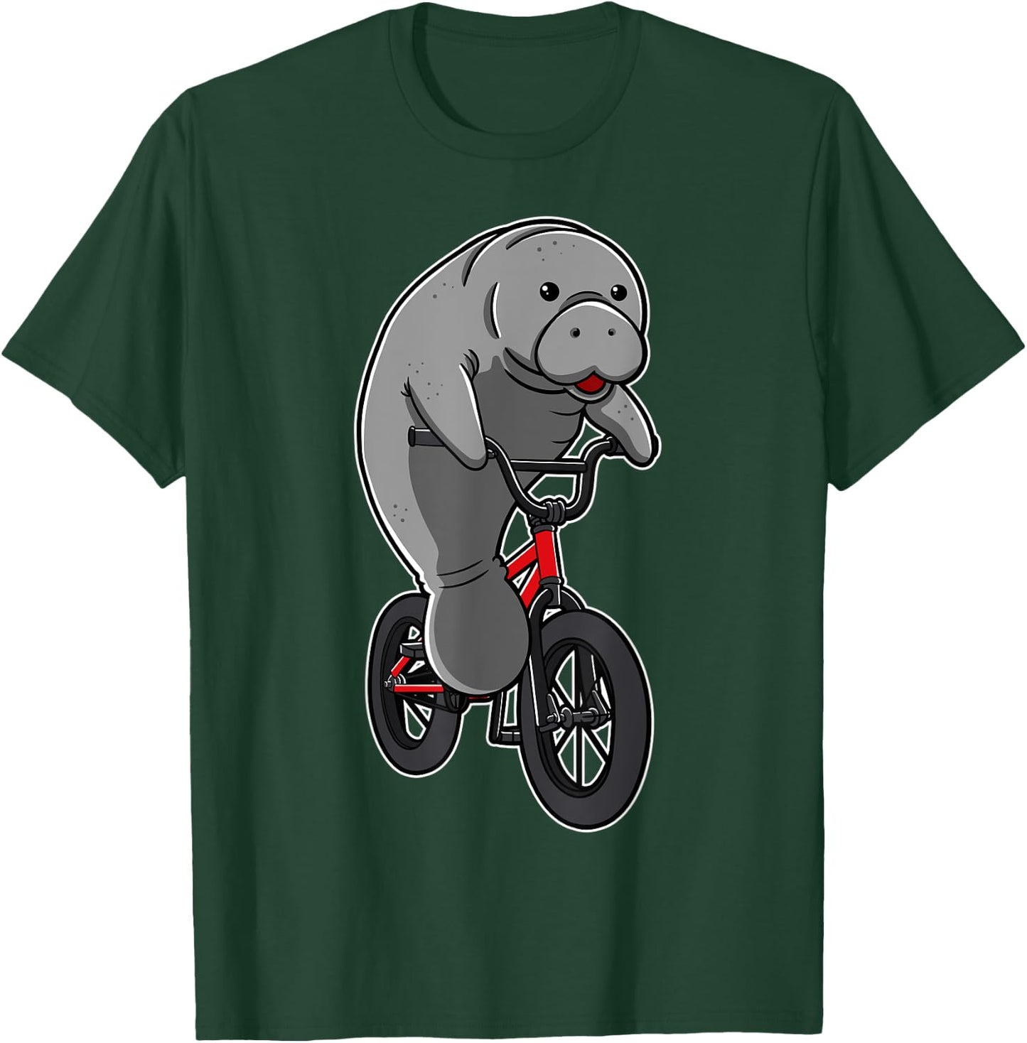 Manatees Sea Cows Dugong Biker Cyclist Floaty Potatoes Gift T-Shirt - T-Shirt | Forest