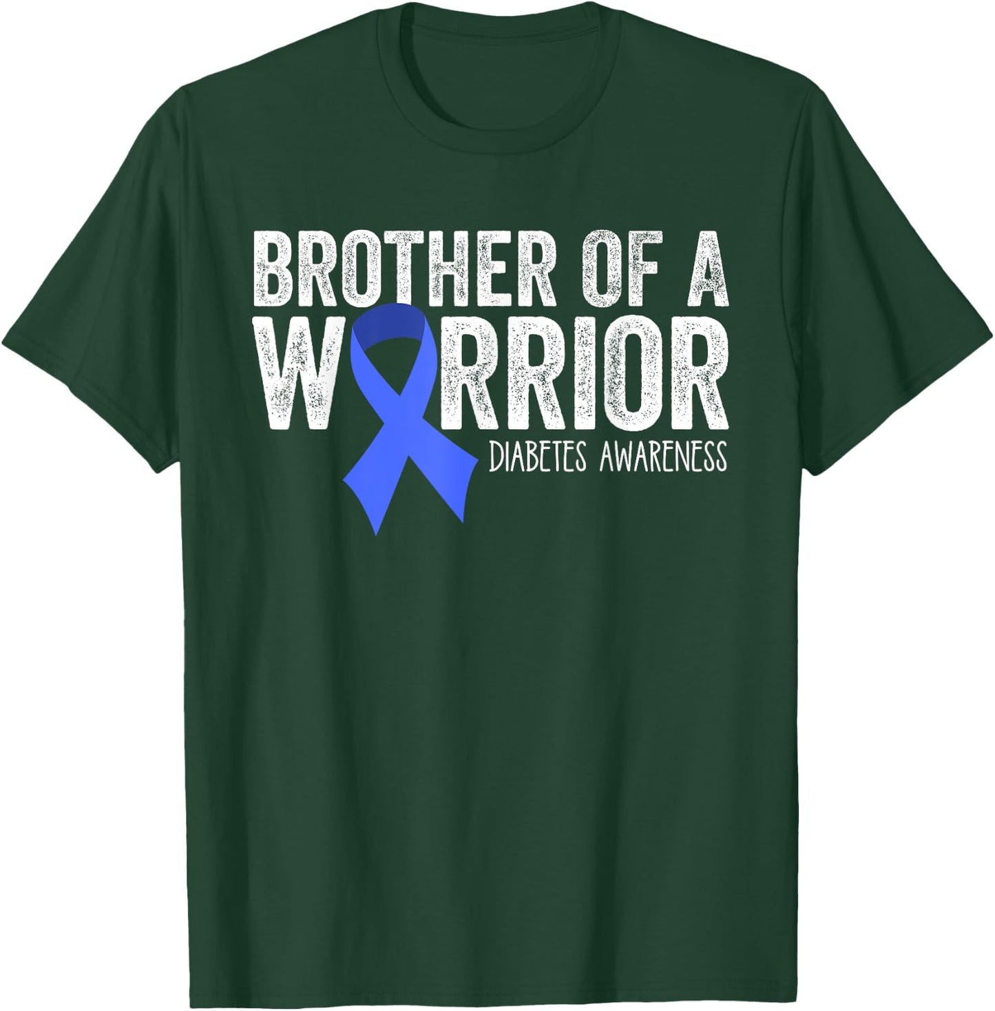 Brother of a Warrior T1D Diabetic Blue Ribbon Support Gift T-Shirt - T-Shirt | Forest