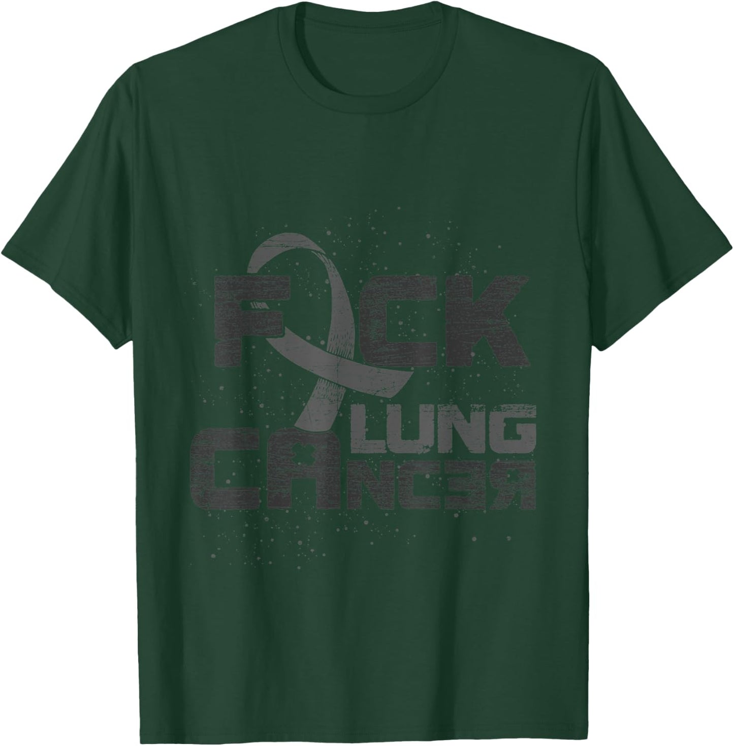White Ribbon Lung Cancer Awareness Fuck Lung Cancer T-Shirt - T-Shirt | Forest