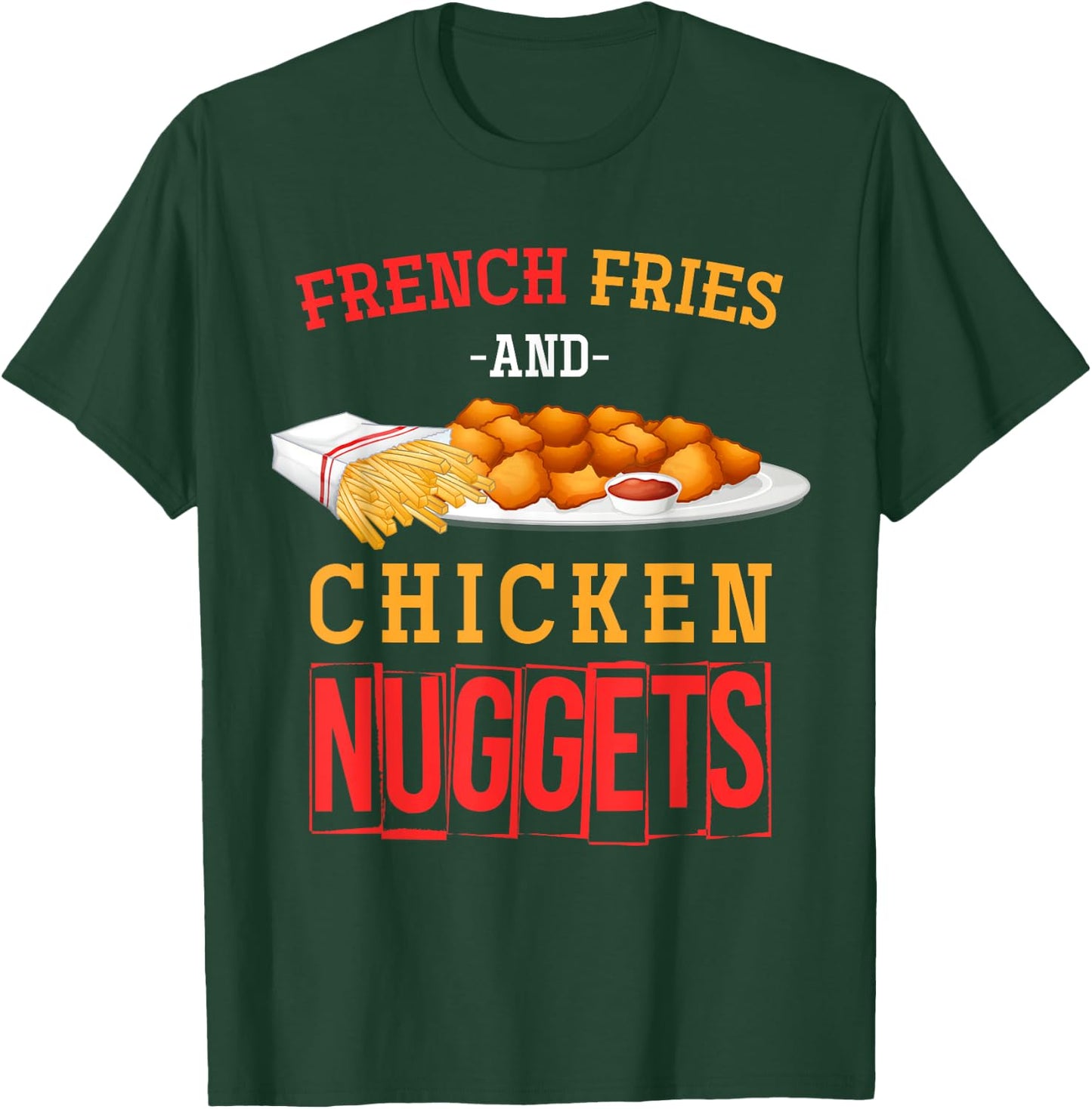 Funny Foodie Nuggets Lover Gift -Adult Chicken Nugget Black Small T-Shirt - T-Shirt | Forest