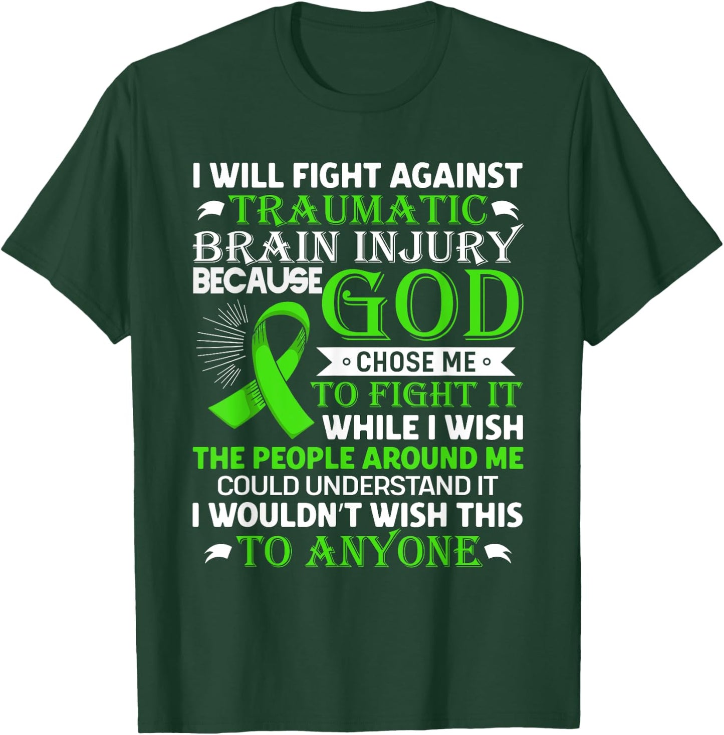 Traumatic Brain Injury Awareness TBI Warrior Awareness T-Shirt - T-Shirt | Forest