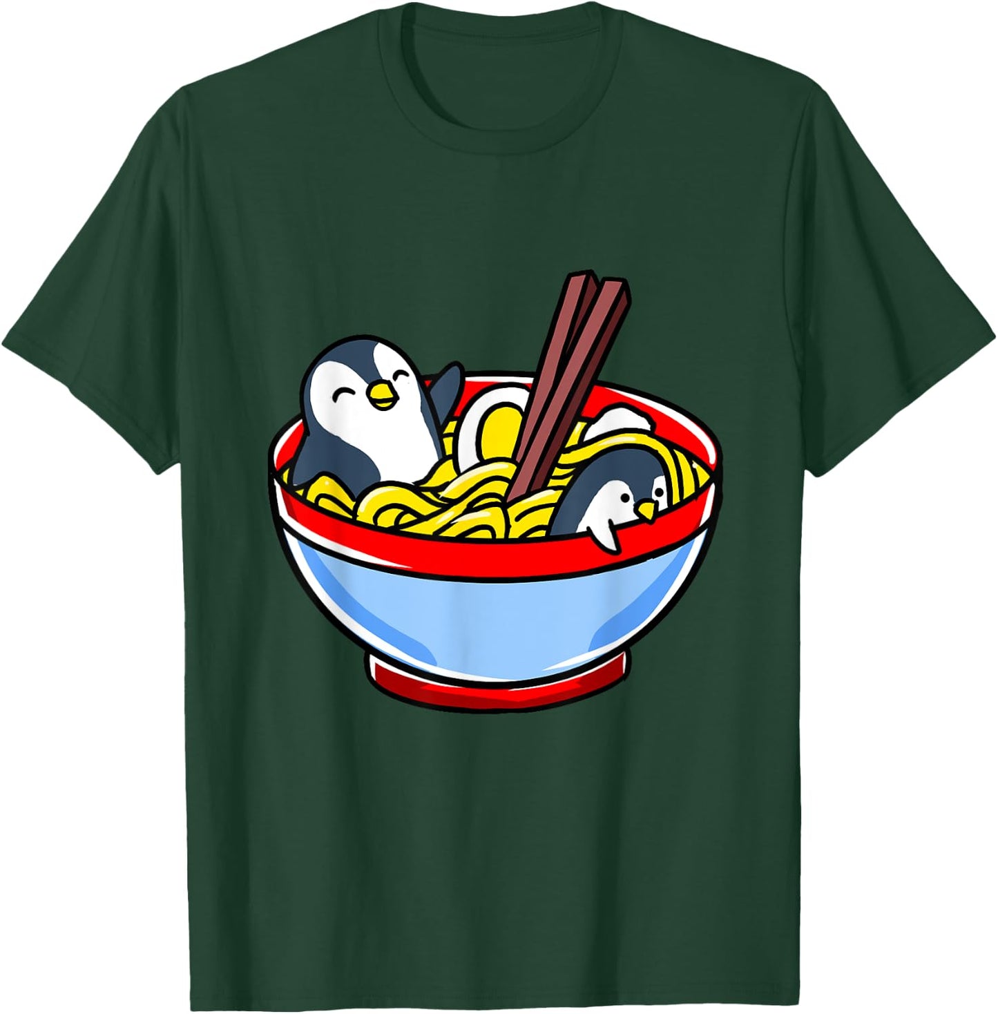 Kawaii Penguin Ramen Noodle T-Shirt - T-Shirt | Forest