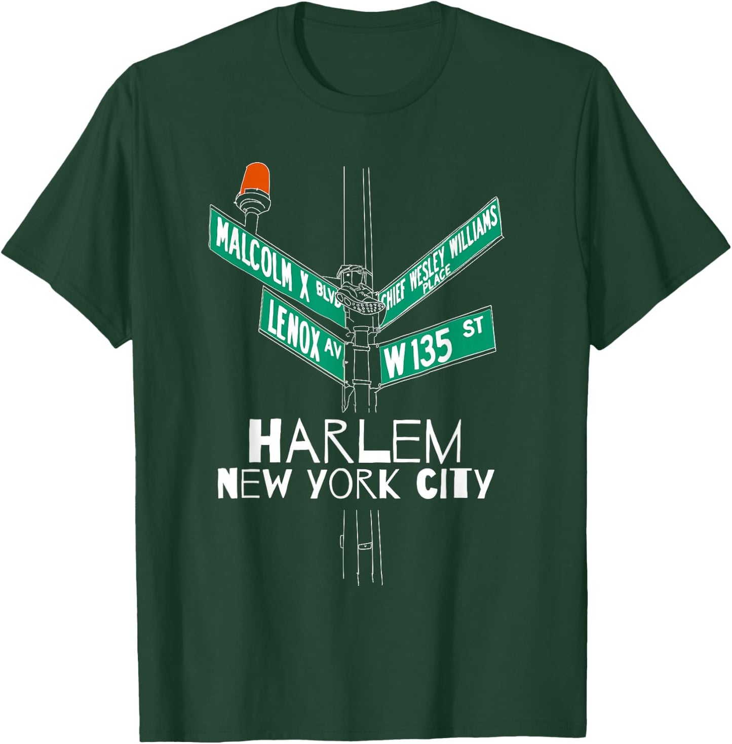 Harlem New York City Street Sign T-Shirt - T-Shirt | Forest