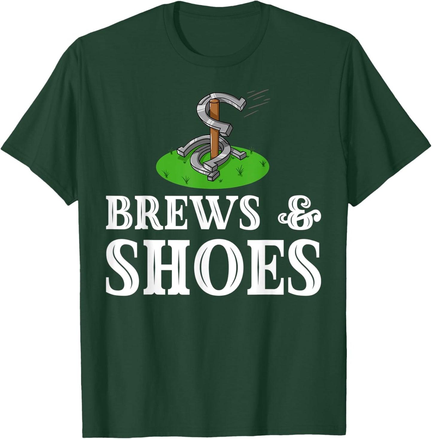 Horseshoe Pitching Gift Throwing Shoes T-Shirt - T-Shirt | Forest