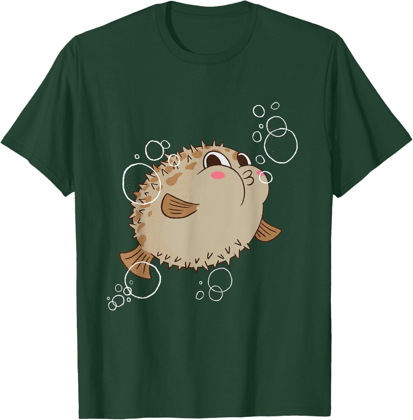Puffer Fish Blowfish Bubbles T-Shirt - T-Shirt | Forest