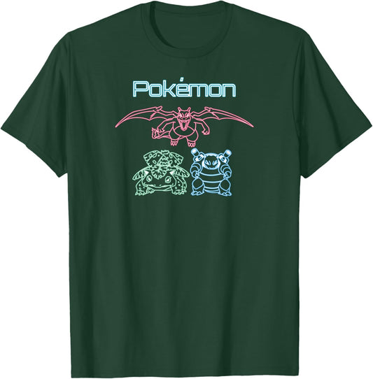 Pokémon - Charizard Blastoise Venusaur Kanto Gen 1 Starters T-Shirt - T-Shirt | Forest
