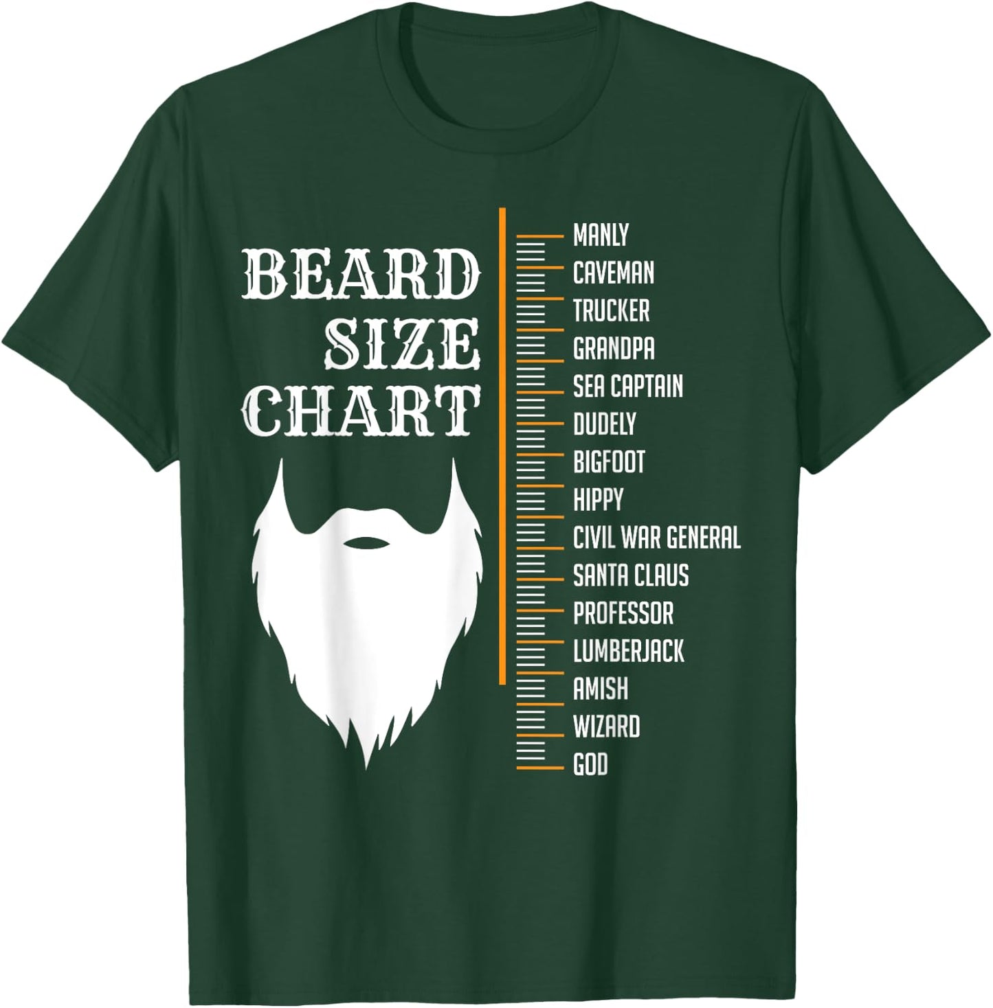 Beard Measurement Chart Shirt, Beard Length Growth Chart T-Shirt - T-Shirt | Forest