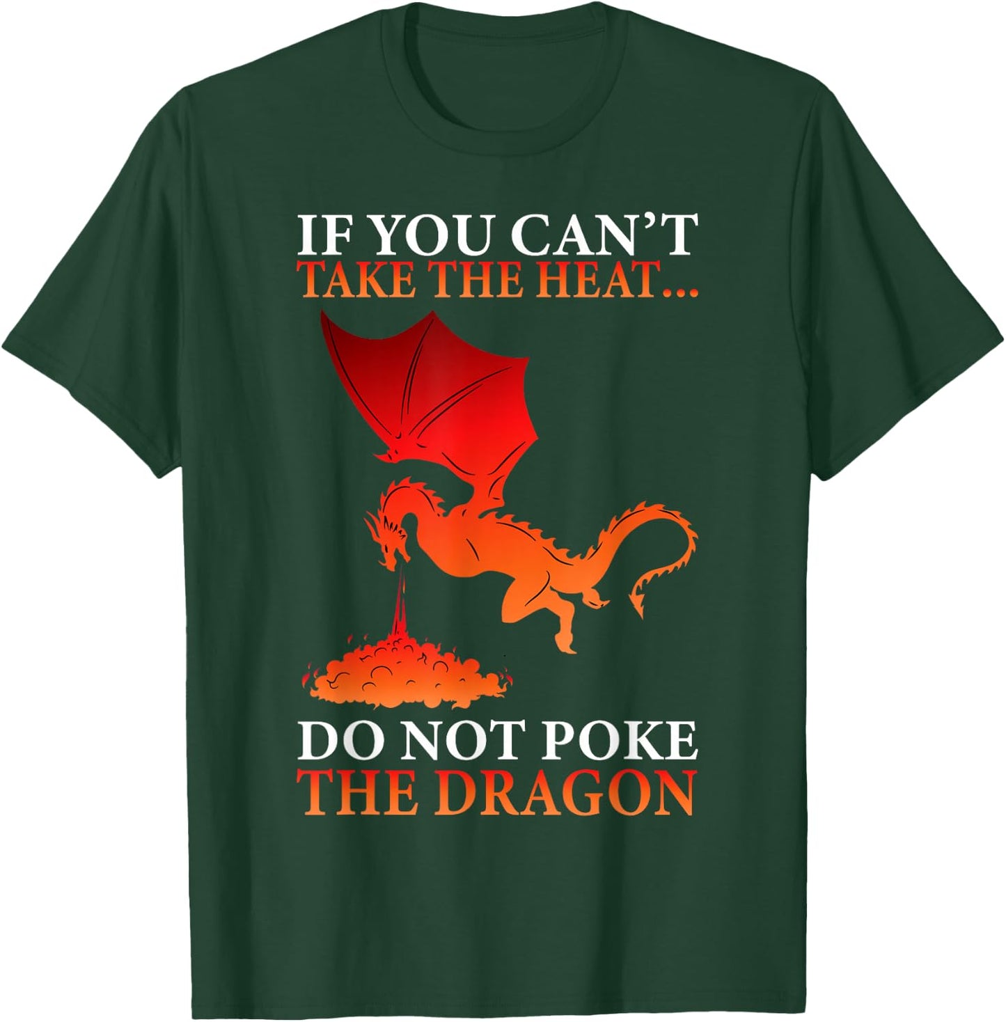 Cool Dragon Flame-Spewing Flying Mythical Creature Small T-Shirt - T-Shirt | Forest