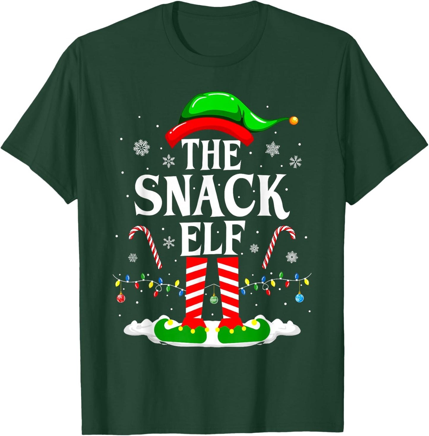 The Snack Elf Xmas Funny Matching Family Group Christmas T-Shirt - T-Shirt | Forest