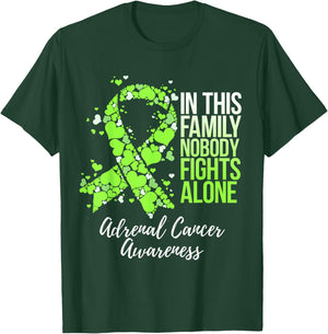 Family Support Adrenal Cancer Awareness T-Shirt - T-Shirt | Forest