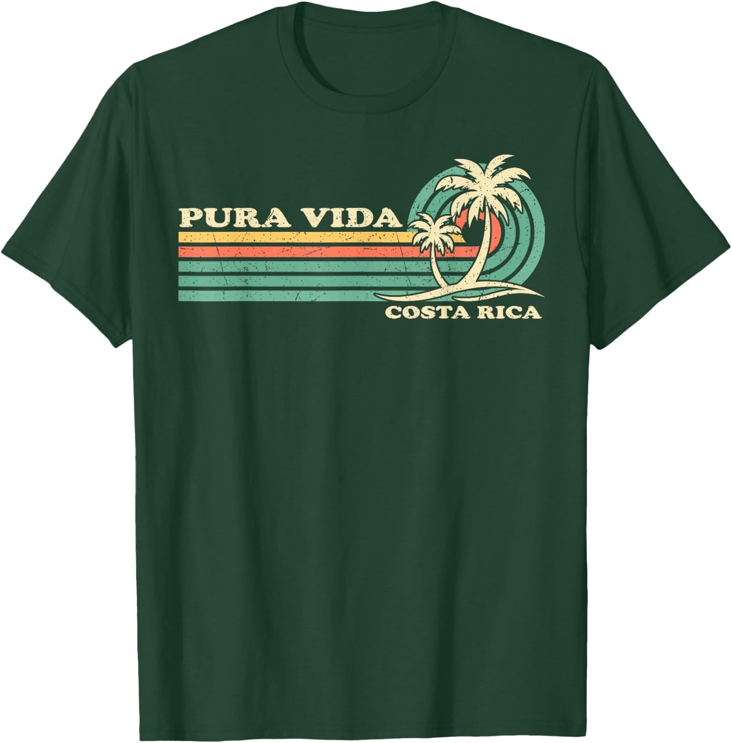 Retro Vintage Family Vacation Costa Rica Pura Vida Beach T-Shirt - T-Shirt | Forest