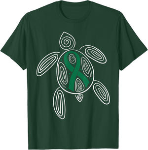 Liver Cancer Awareness Primary Hepatic Green Ribbon Jaundice T-Shirt - T-Shirt | Forest