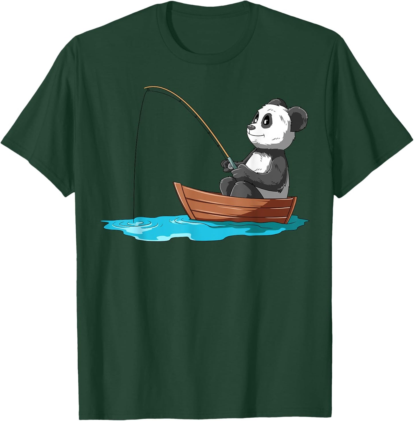 Panda Fishing Panda Fisherman Boat Fishing Lovers T-Shirt - T-Shirt | Forest