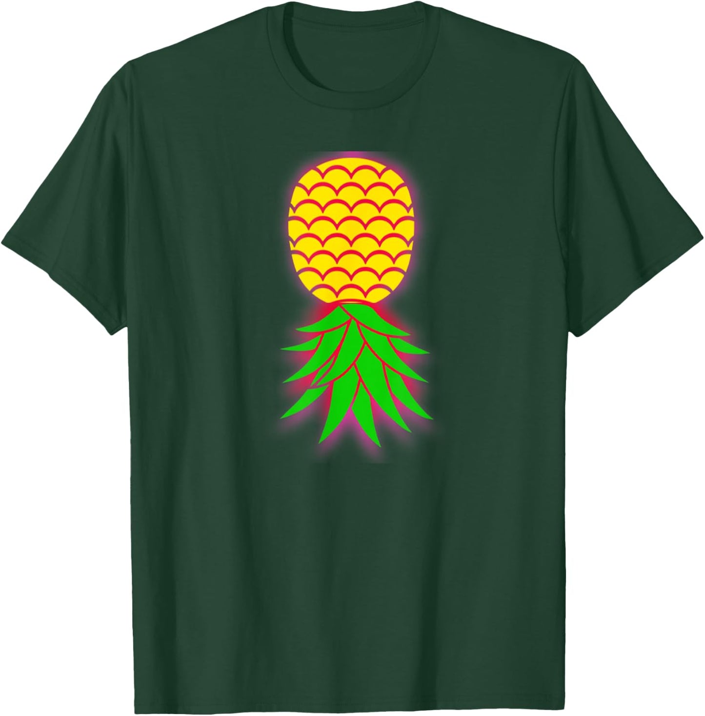 Glowing upside down pineapple swinger life Design T-Shirt - T-Shirt | Forest