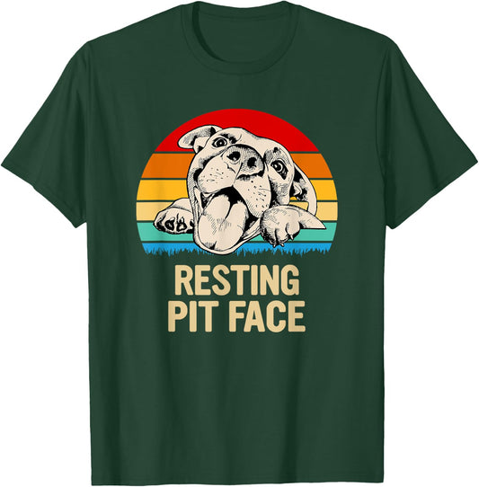 The Loyal Dog Apparel Co Resting Pit Face -Adults, Kids Black Small T-Shirt - T-Shirt | Forest