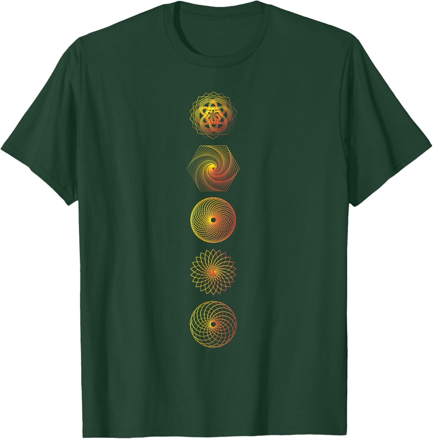 Sacred Geometry Esoteric Symbols Men's Black Yoga Modern Geometric T-Shirt - T-Shirt | Forest