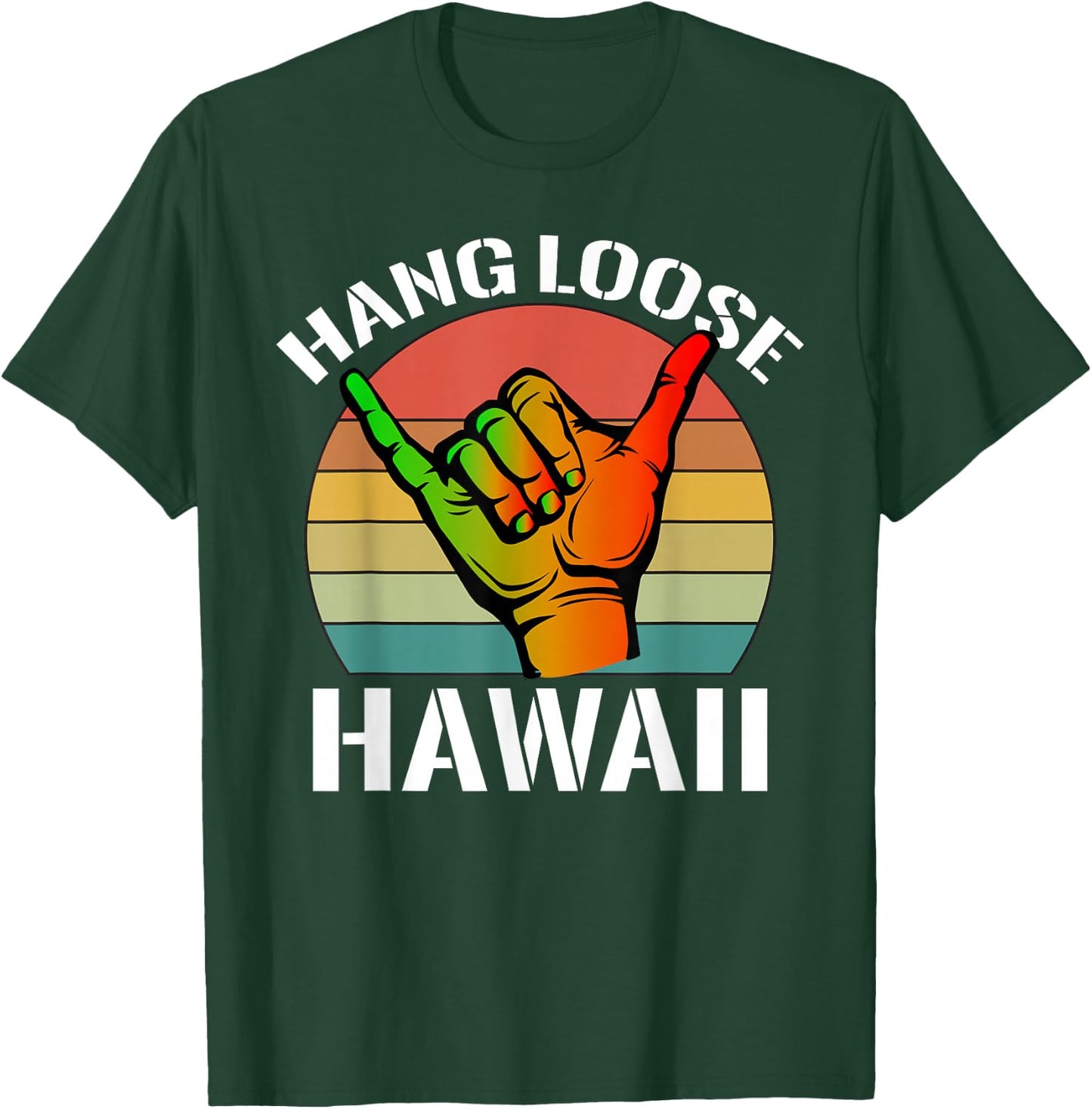 Vintage-Hang Loose hawaii-Shaka Hand sunset funny saying T-Shirt - T-Shirt | Forest