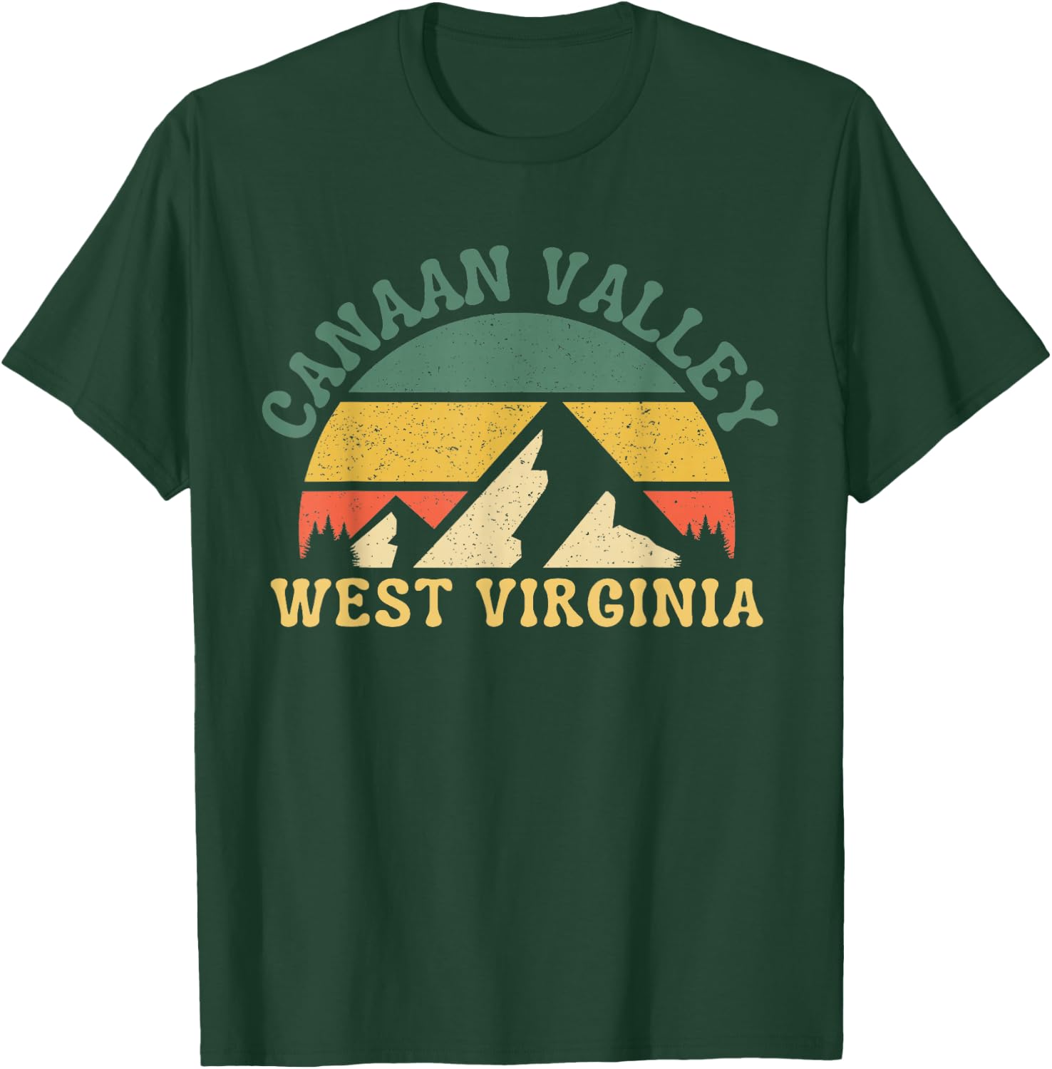 Canaan Valley West Virginia Mountain Retro Sunset Vintage T-Shirt - T-Shirt | Forest
