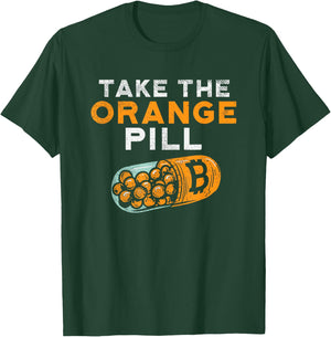 Take the Orange Pill - BTC Cryptocurrency Trading Bitcoin T-Shirt - T-Shirt | Forest