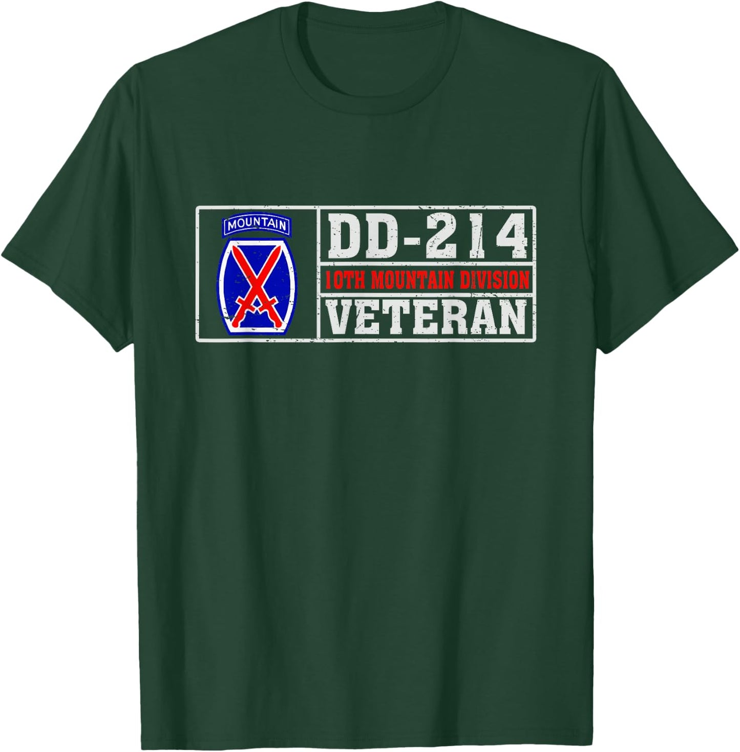 Proud 10th Mountain Division Veteran US Infantry Military T-Shirt - T-Shirt | Forest