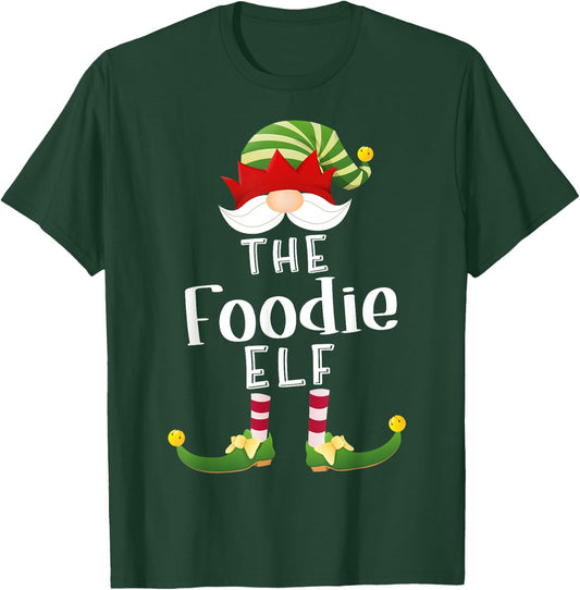 Foodie Elf Group Christmas Funny Pajama Party T-Shirt - T-Shirt | Forest
