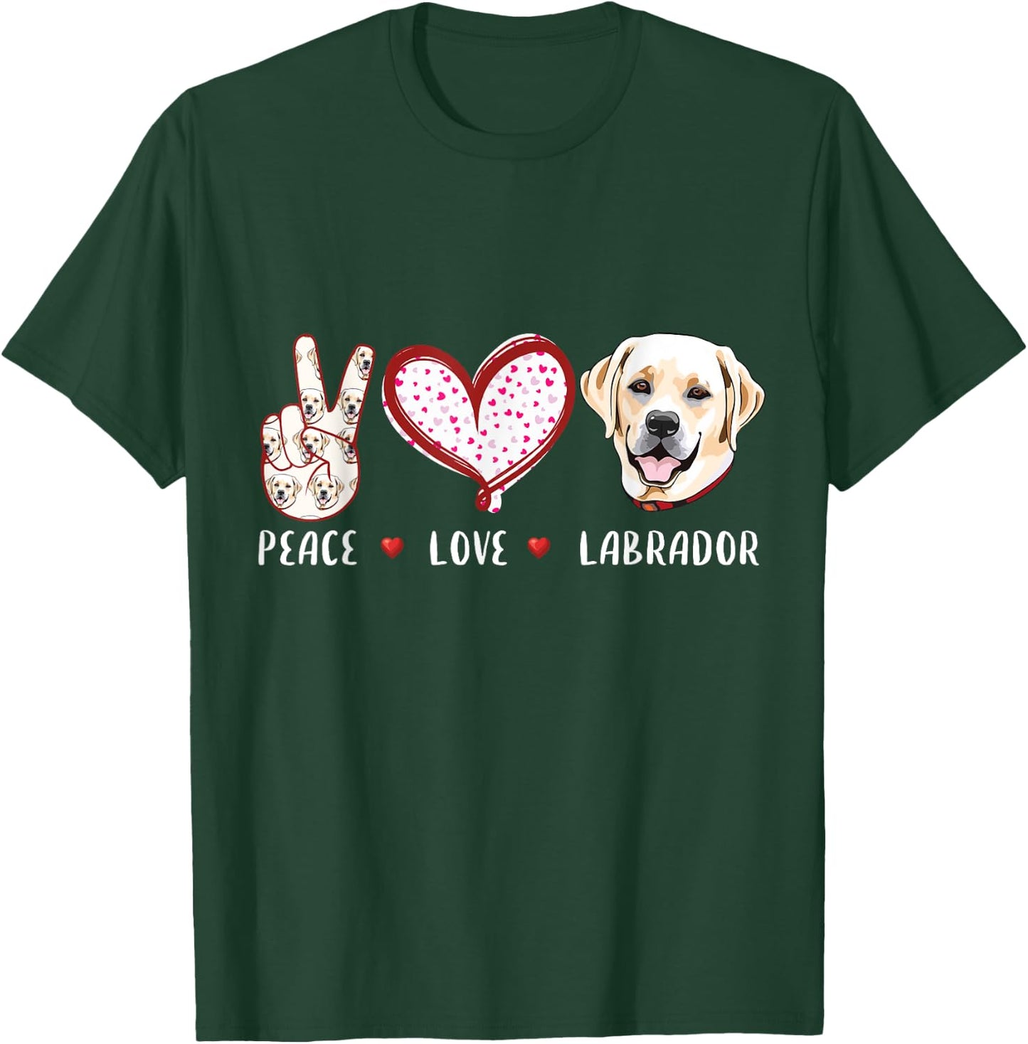 peace love Labrador retriever gift women kids girls T-Shirt - T-Shirt | Forest