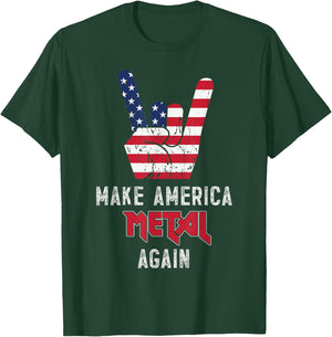 Heavy Metal Rock Music USA Make America Metal Again T-Shirt - T-Shirt | Forest