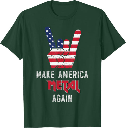 Heavy Metal Rock Music USA Make America Metal Again T-Shirt - T-Shirt | Forest