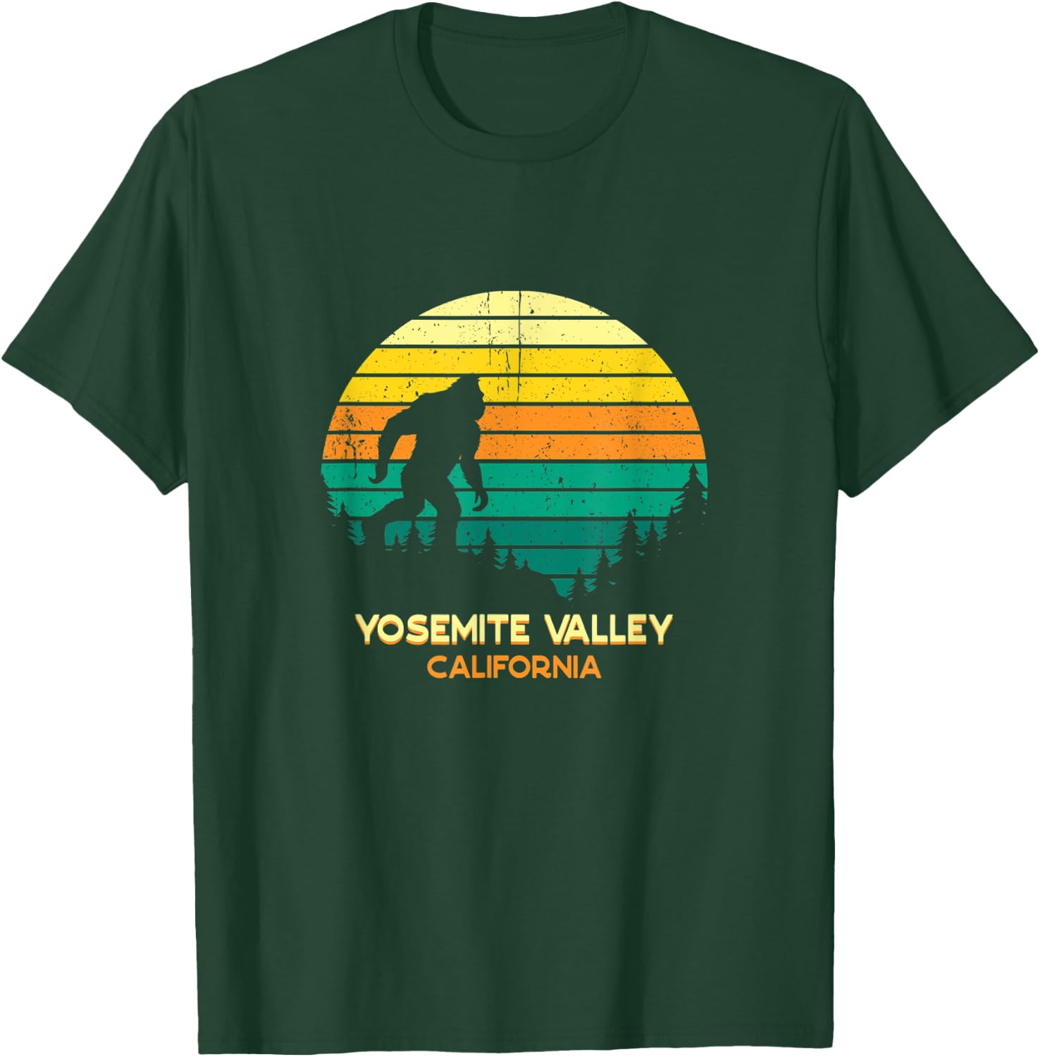 Retro Bayou Yosemite Valley, California Bigfoot Souvenir T-Shirt - T-Shirt | Forest