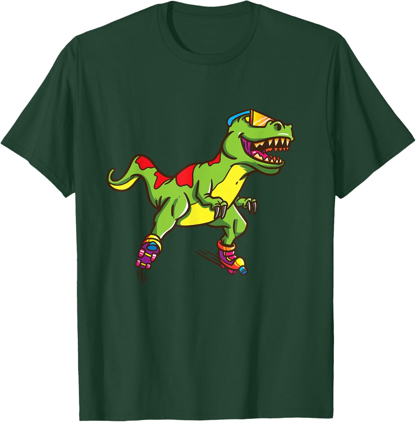 Roller Skate Shirt for Boys Girls Skating T Rex Skater T-Shirt - T-Shirt | Forest