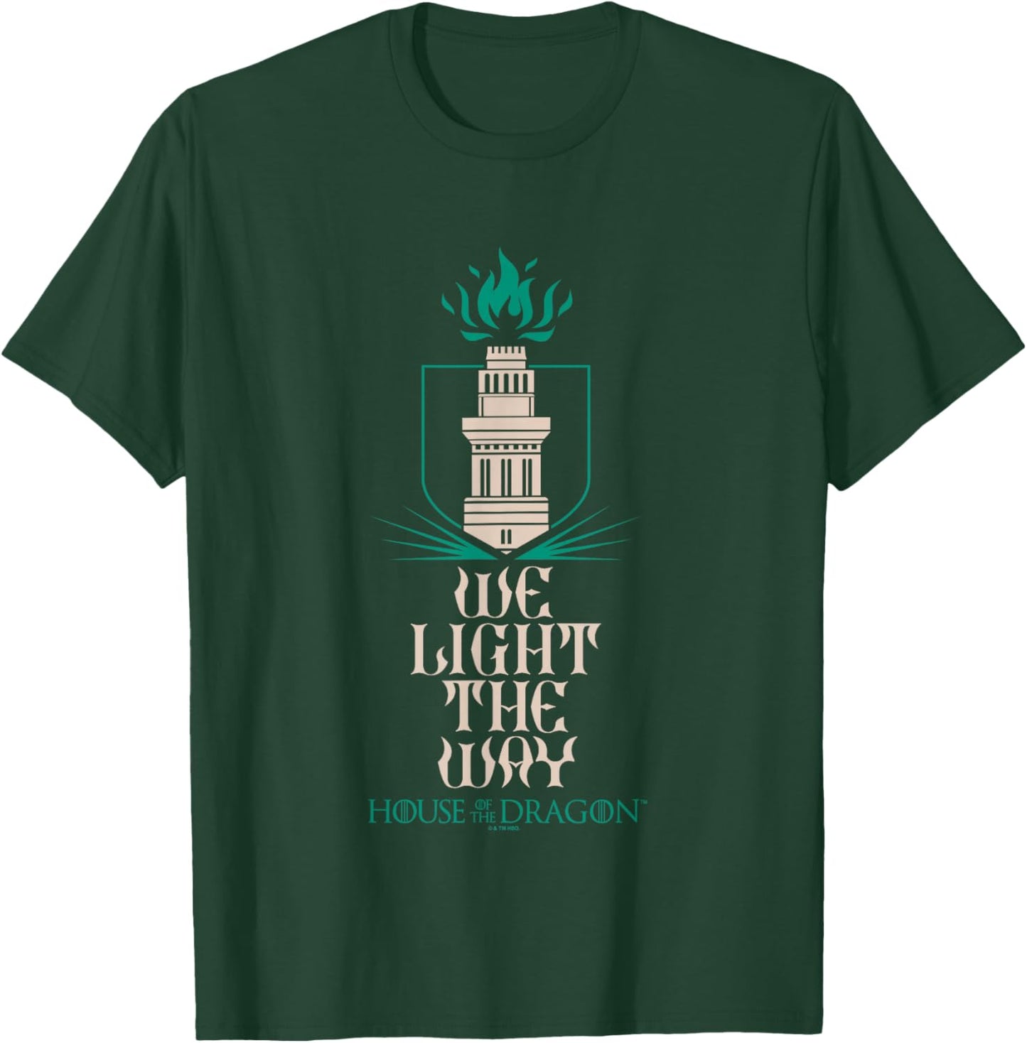 House of the Dragon Hightower We Light The Way Chest Logo T-Shirt - T-Shirt | Forest