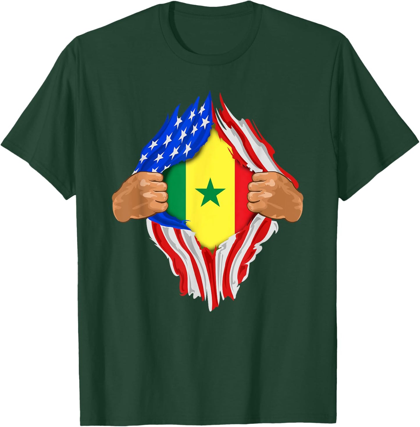Senegalese Blood Inside Me | Senegal Flag Gift T-Shirt - T-Shirt | Forest
