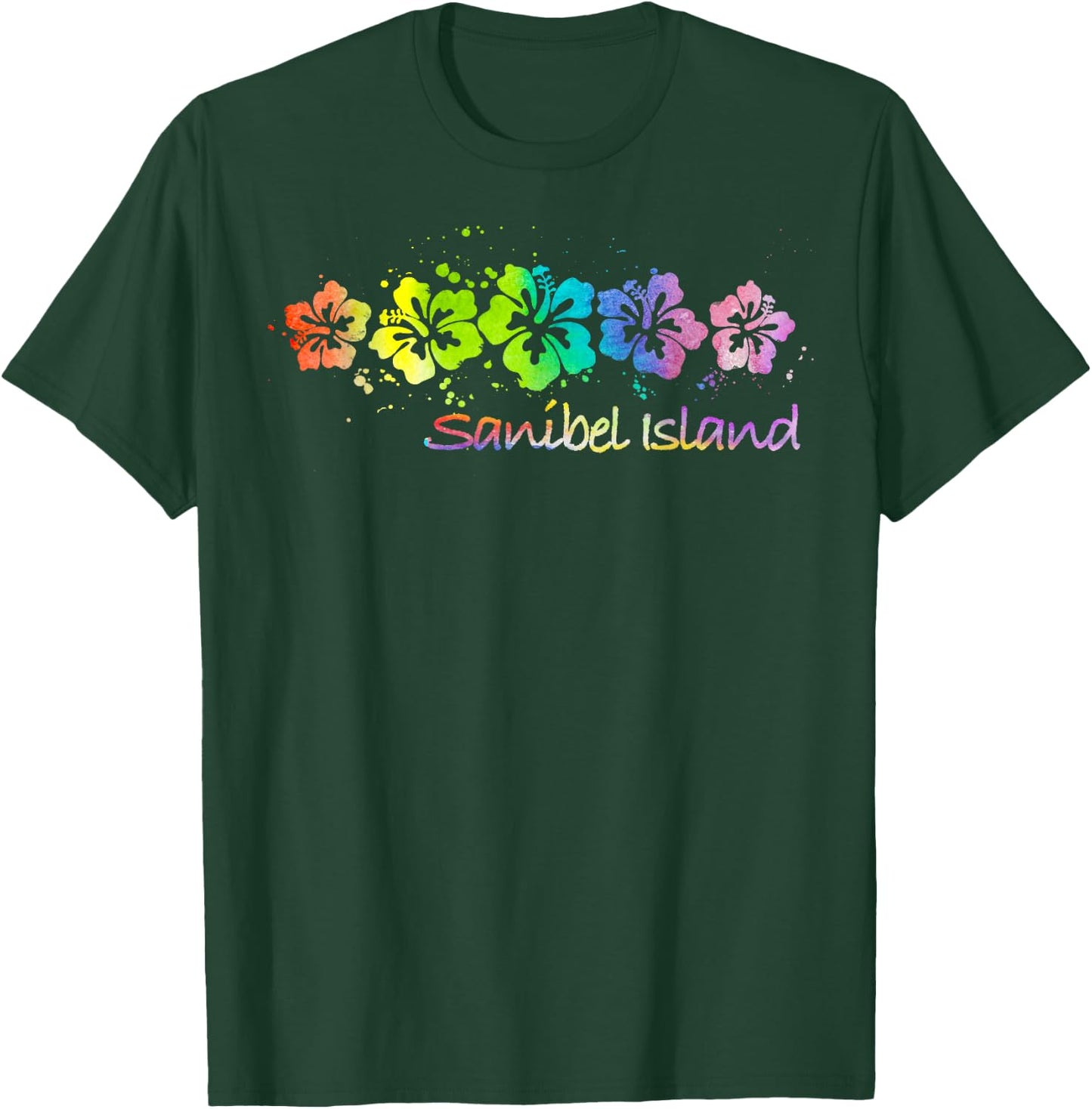 Sanibel Island Watercolor Beach & Surf T-Shirt - T-Shirt | Forest