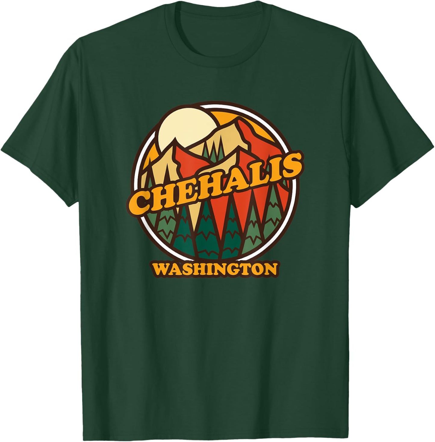 Vintage Chehalis, Washington Mountain Hiking Souvenir Print T-Shirt - T-Shirt | Forest